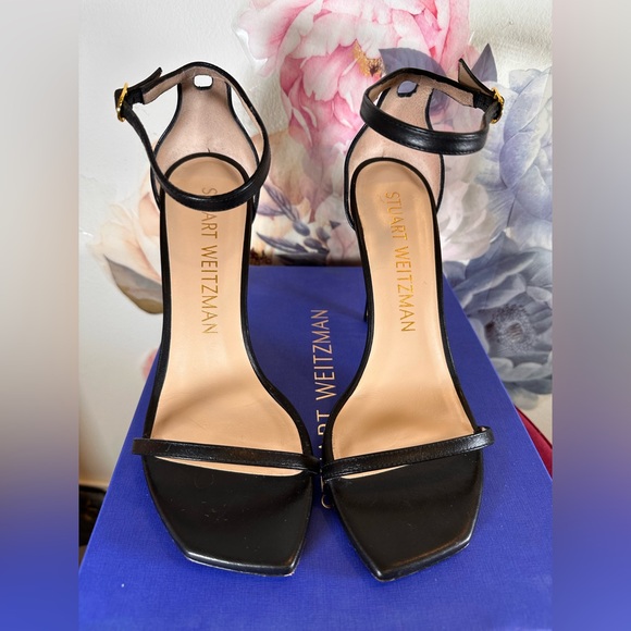 Like new Stuart Weitzman Nudistcurve 100 Sandal in Black high heel stiletto - Picture 7 of 10